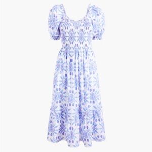 EUC Louisa Nap Dress from Hill House Home - “Blue Shell Mosaic Cotton” size L